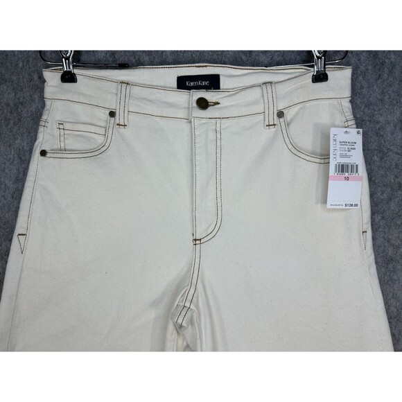 Karen Kane Super Bloom Cropped Women's Jeans Natural Almond Size 10 - Picture 2 of 10